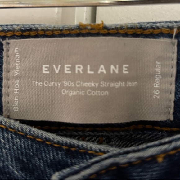 Everlane Curvy '90s Cheeky Straight Jean in Deep Atlantic Blue Organic Cotton 26 - Picture 3 of 11